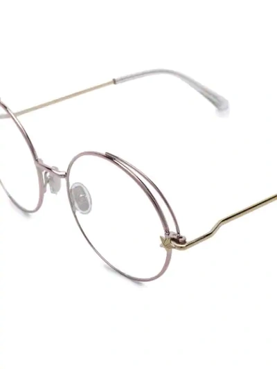 Shop Jimmy Choo Round Frame Glasses In Pink