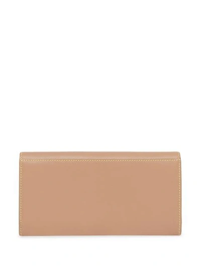 Shop Burberry Two-tone Logo Wallet In Brown