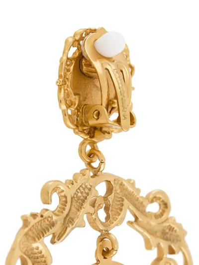 Shop Dolce & Gabbana Votive Image Drop Earrings In Gold