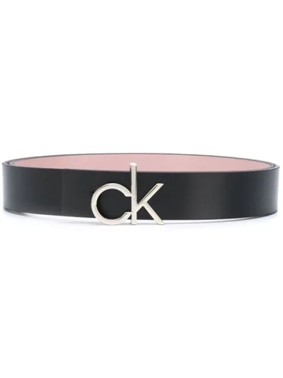 Shop Calvin Klein Logo-buckle Belt In Black