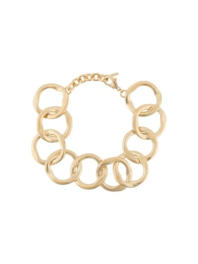 Shop Saint Laurent Chain Link Necklace In Gold