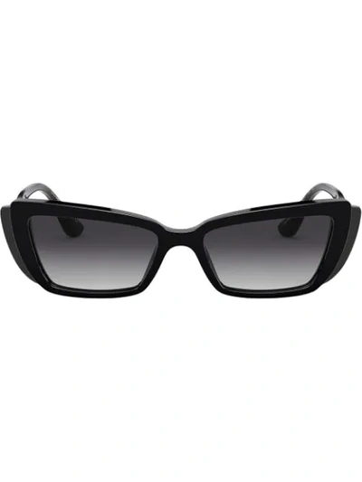 Shop Dolce & Gabbana Rectangular Gradient Sunglasses In Black