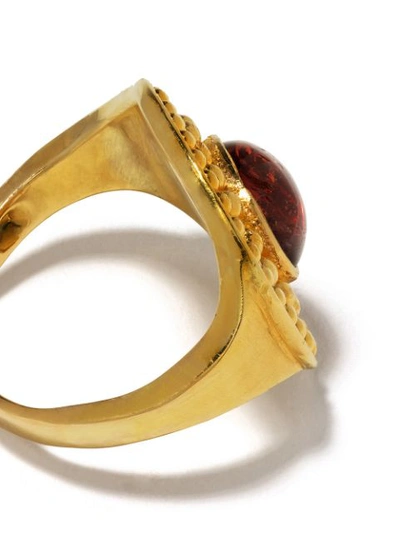 Shop Pippa Small 18kt Yellow Gold Zarni Large Ring In Red And Yellow