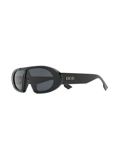 Shop Dior Oblique Oval Frame Sunglasses In Black