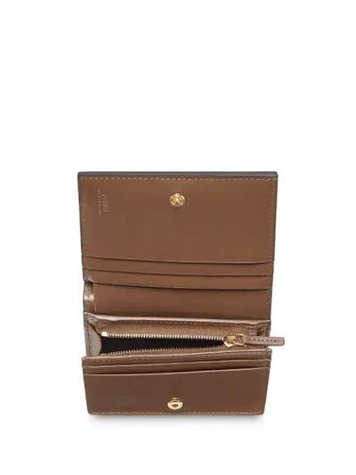 Shop Fendi Monogram Wallet In Brown
