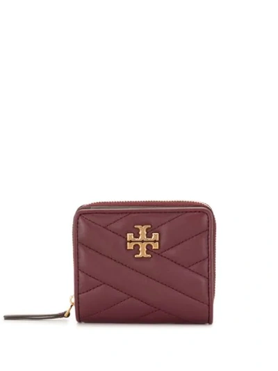 Shop Tory Burch Kira Chevron Bi-fold Wallet In Red