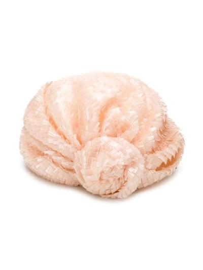 Shop Maison Michel Hiromi Sequin Silk Turban In Pink