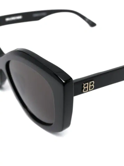 Shop Balenciaga Dynasty Oversized Geometric-frame Sunglasses In Black