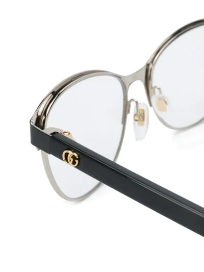 Shop Gucci Round-frame Glasses In Black