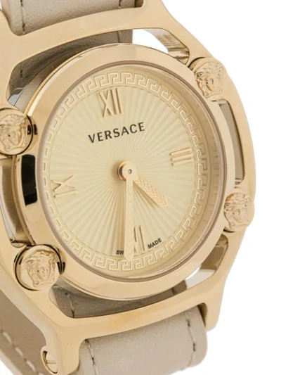 Shop Versace Medusa Frame 36mm Watch In Gold
