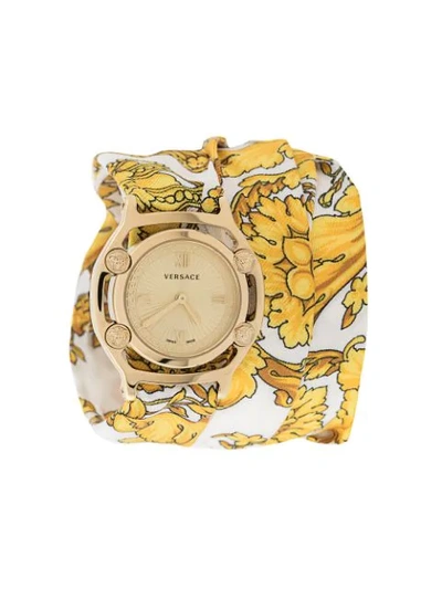 Shop Versace Medusa Frame 36mm Watch In Gold