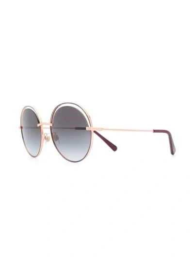 Shop Dolce & Gabbana Round Sunglasses With Cut-out Detail In Pink