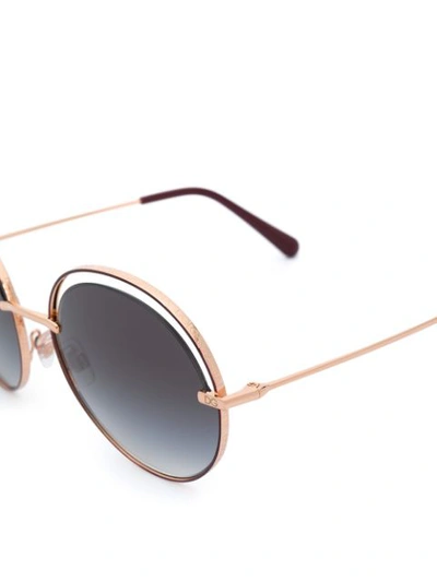 Shop Dolce & Gabbana Round Sunglasses With Cut-out Detail In Pink