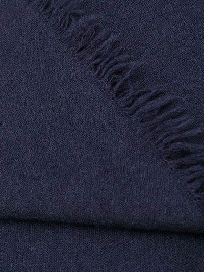 Shop Rick Owens Fringed Knit Scarf In Blue