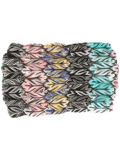 Shop Missoni Zigzag Knit Headband In Blue