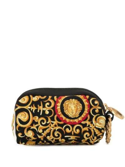Pre-owned Versace Baroque Print Pouch In Black
