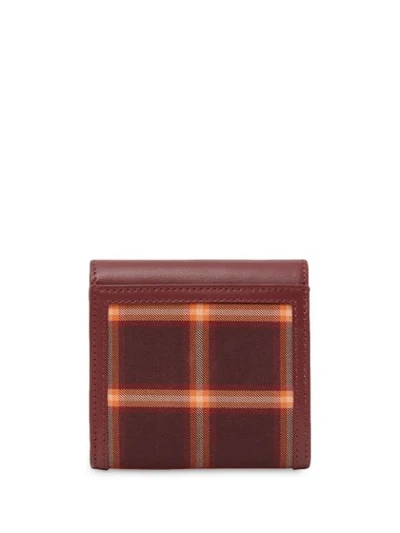 Shop Burberry Tartan Check Tri-fold Wallet In Red