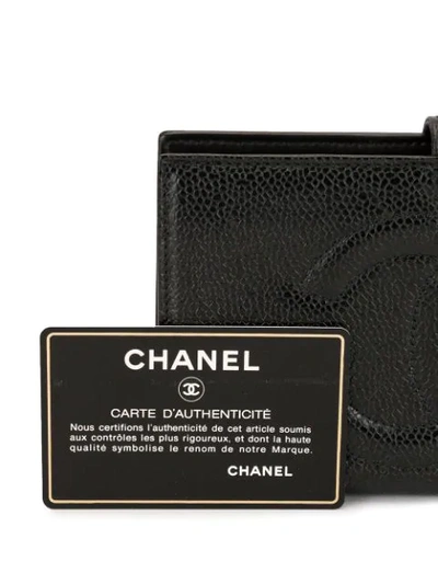 Pre-owned Chanel 1992 Cc Bi-fold Continental Wallet In Black