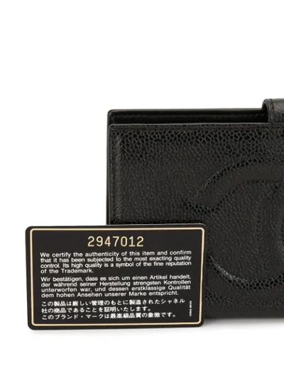 Pre-owned Chanel 1992 Cc Bi-fold Continental Wallet In Black