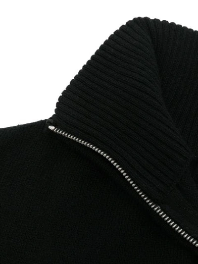 Barrie Half-zip Cashmere Bib In Black
