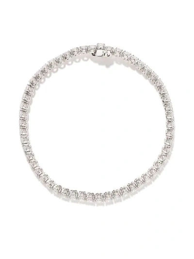 Shop As29 18kt White Gold Round Diamond Bracelet In Silver