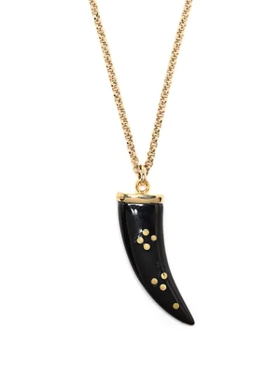 Shop Isabel Marant Horn Pendant Necklace In Gold