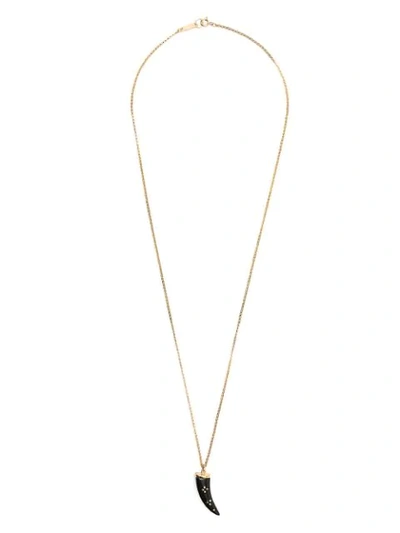 Shop Isabel Marant Horn Pendant Necklace In Gold