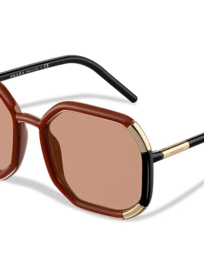 Shop Prada Runway Oversized-frame Sunglasses In Black