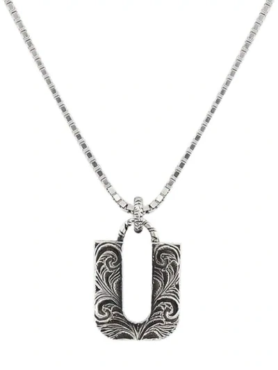 Shop Gucci U Letter Necklace In 0811 Undefined