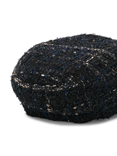 Shop Maison Michel Abby Tweed Baker Boy Hat In Black