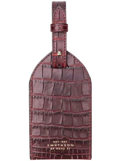 Smythson Mara Luggage Tag In Brown