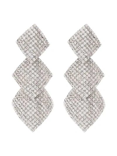 Shop Alessandra Rich Silver-tone Crystal Earrings