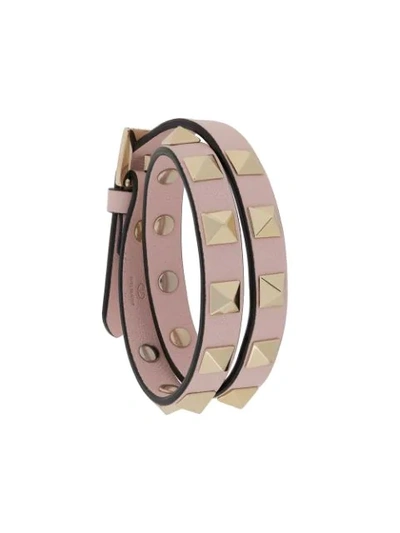 Shop Valentino Rockstud Wrap-around Bracelet In Pink