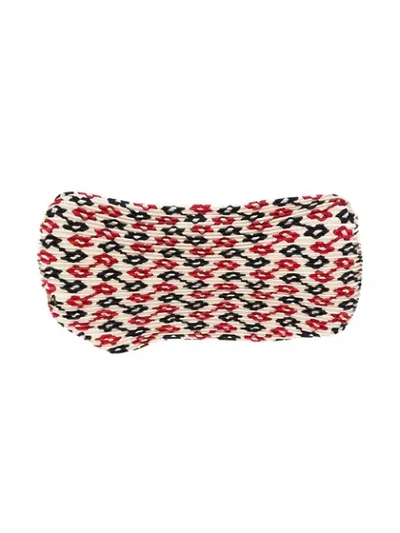 Shop Gucci Printed Knotted Headband In Neutrals