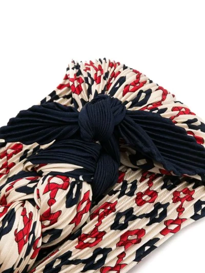 Shop Gucci Printed Knotted Headband In Neutrals