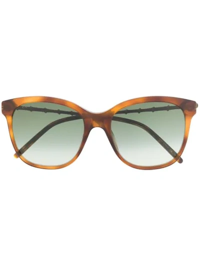 Shop Gucci Gg0654s Square-frame Sunglasses In Brown