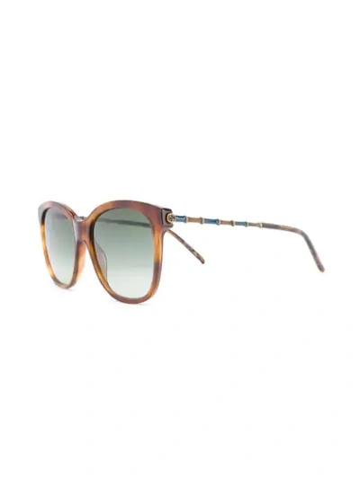 Shop Gucci Gg0654s Square-frame Sunglasses In Brown