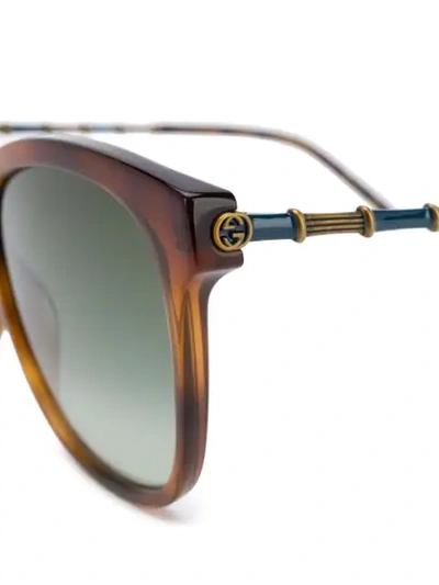 Shop Gucci Gg0654s Square-frame Sunglasses In Brown