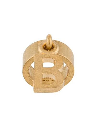 Shop Balenciaga B Logo Ring In Gold