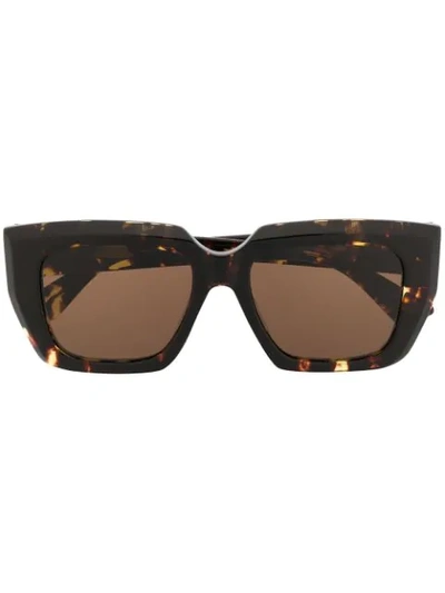 Shop Bottega Veneta Oversized Square Frame Sunglasses In Brown