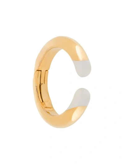 Shop Marni Two-tone Open-end Bangle In Gold