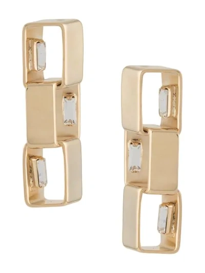 Shop Rosantica Eleonor Crystal Embellished Earrings In Gold