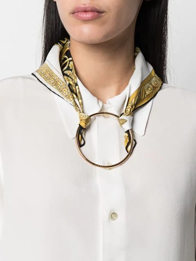 Shop Versace Scarf-detail Necklace In Yellow