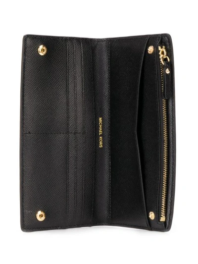 Shop Michael Michael Kors Large Slim Wallet In Black