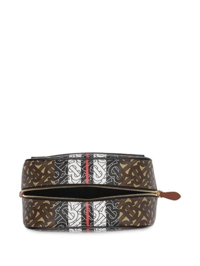 Shop Burberry Monogram Stripe Travel Pouch In Brown