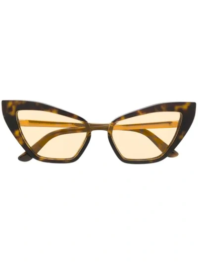 Shop Dolce & Gabbana Tortoiseshell Cat Eye Sunglasses In Brown