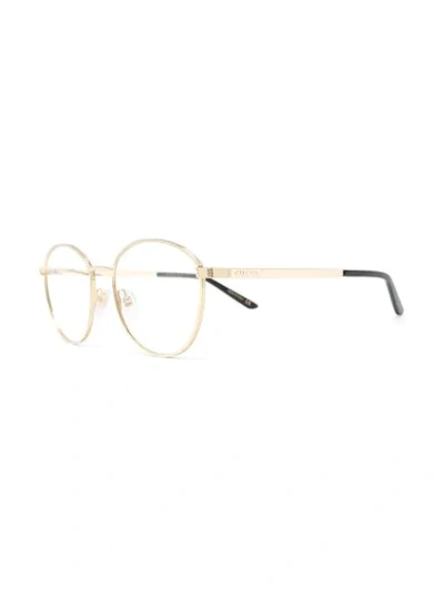 Shop Gucci Round-frame Glasses In Gold