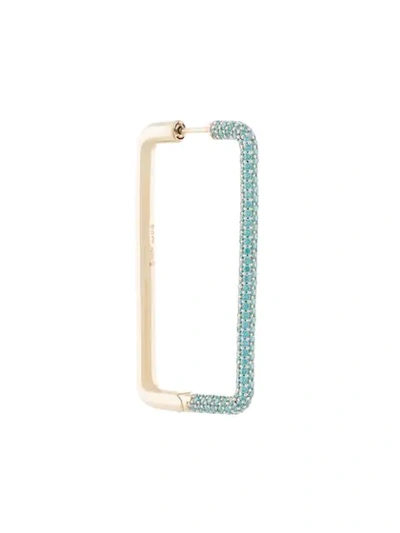 Shop Apm Monaco Valentine Long Rectangle Hoop Earring In Gold