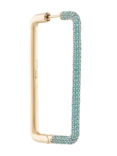 Shop Apm Monaco Valentine Long Rectangle Hoop Earring In Gold