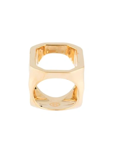 Shop Maison Margiela Cut-out Detail Ring In Gold